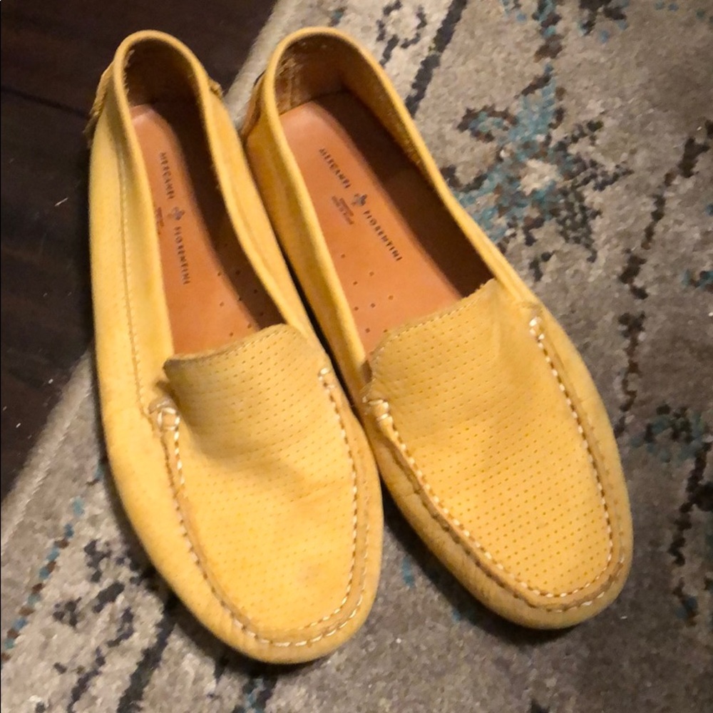 Yellow suede loafers